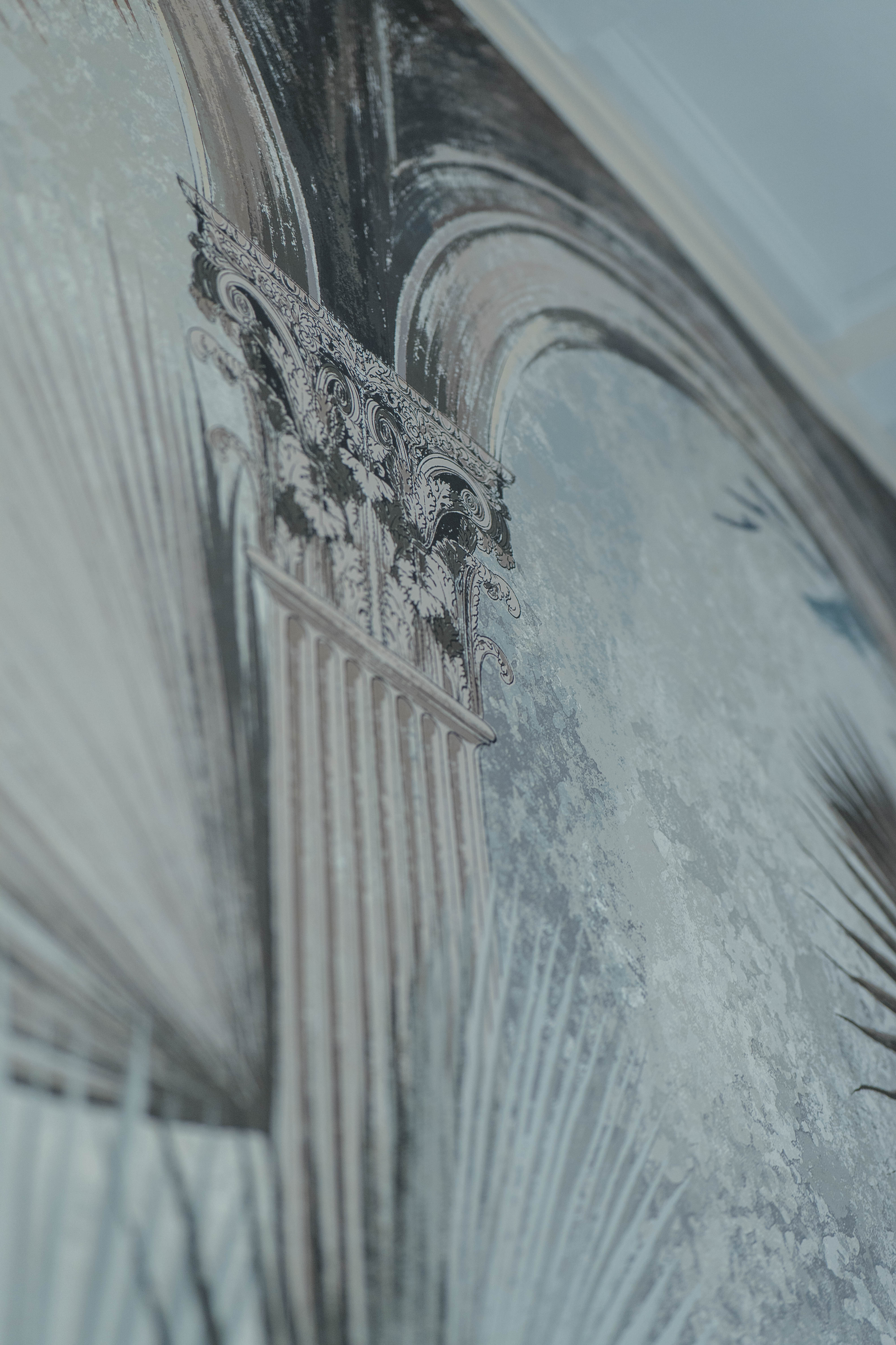 Primo piano della carta da parati effetto naturale, Camera Soft Elegance — ristrutturazione camera da letto a Roma · HOME360